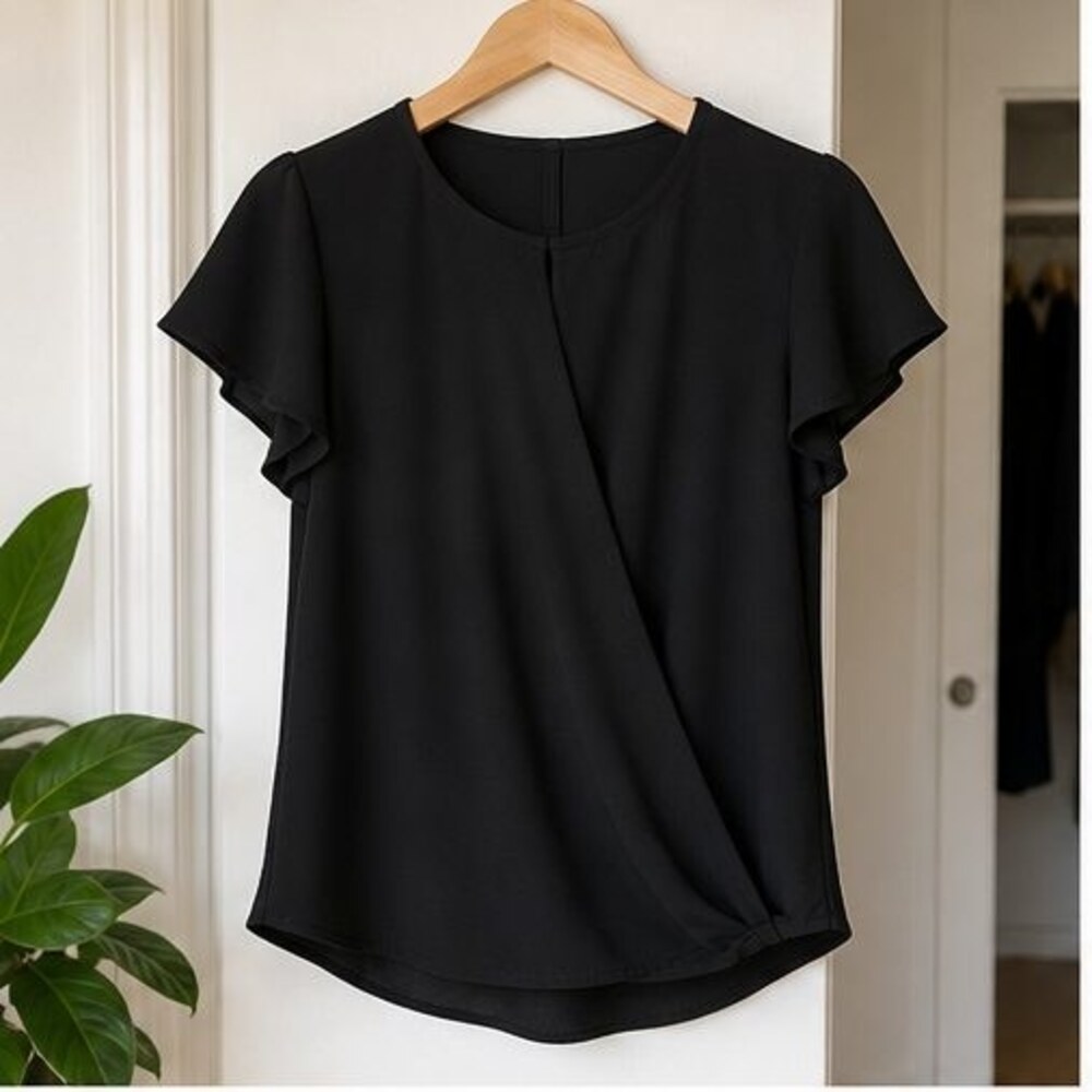 Black Ruffle Blouse